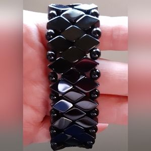 Beaded stretch cuff bracelet - 2 available
